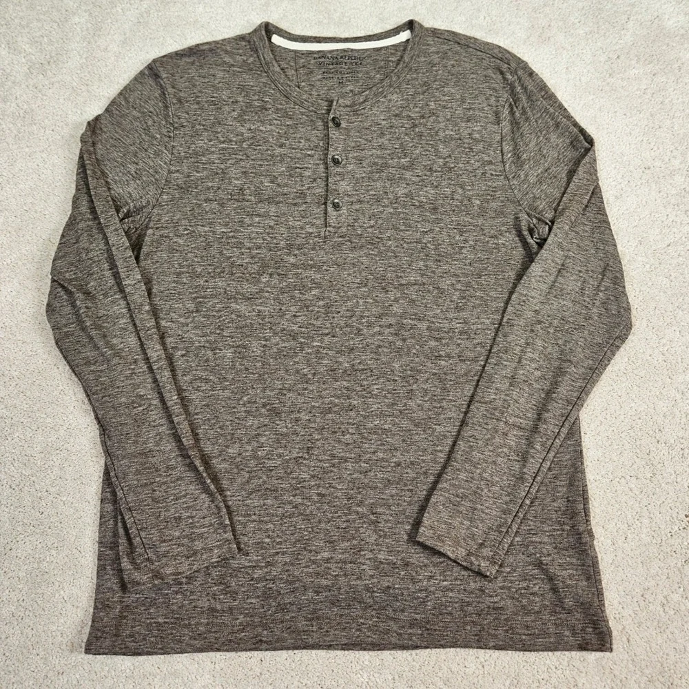 Banana Republic Vintage Tee Men's M Breathable Linen Blend‎ Gorp Normcore Henley